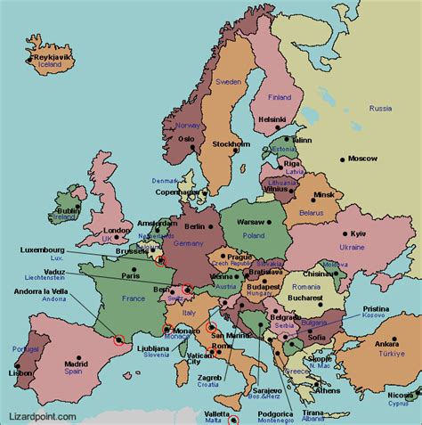 The Map Of Europe With Countries And Capitals - Gabbie Christiana