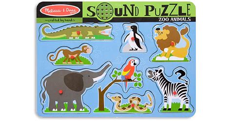 Zoo Animals Sound Puzzle, 8 Pieces - LCI727 | Melissa & Doug | Puzzles