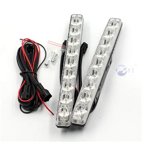 1 Pair DRL Universal 18W LED Daytime Running Light Switch waterproof ...