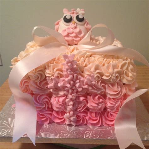 Pink Christening Cake - CakeCentral.com