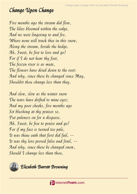 Change Upon Change Poem by Elizabeth Barrett Browning