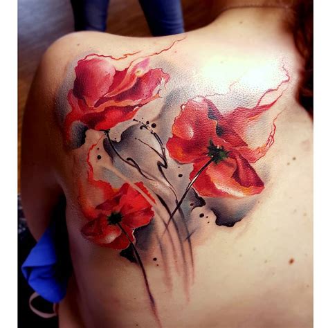 Fire Poppy Flower Tattoo Watercolor | Best Tattoo Ideas Gallery