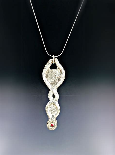 Red Spinel Rustic Botanical Necklace, Sterling Silver | Luxury jewelry ...