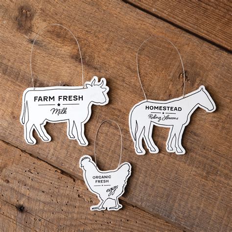 Set of Three Farm Animal Ornaments | CTW Home Collection