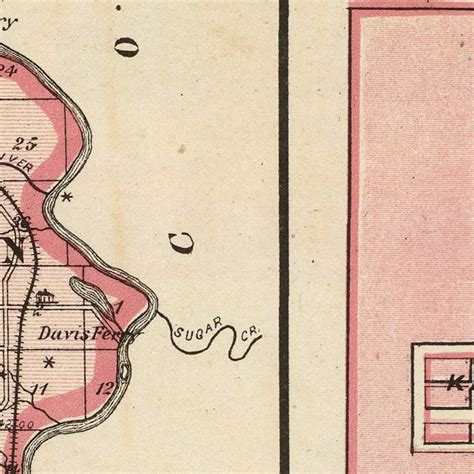 Vintage Map of Vermillion County, Indiana 1876 by Ted's Vintage Art