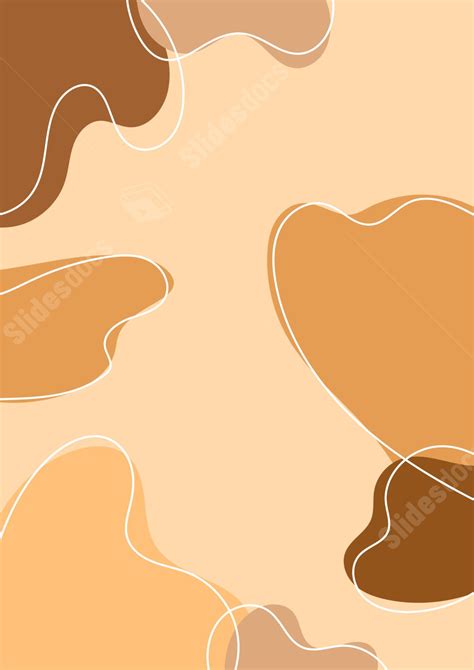 Brown Minimalist Abstract Shapes Aesthetic Page Border Background Word ...