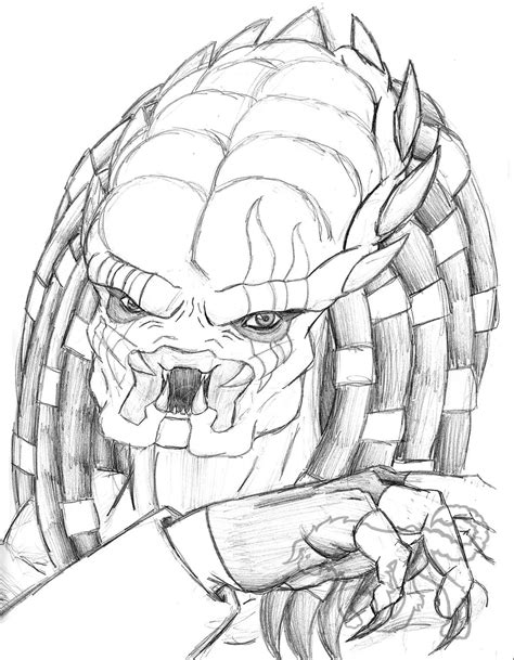 Predator Face Drawing at GetDrawings | Free download