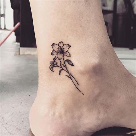 Small Lily Ankle Tattoo Lily Tattoo Design, Ankle Tattoo Designs ...