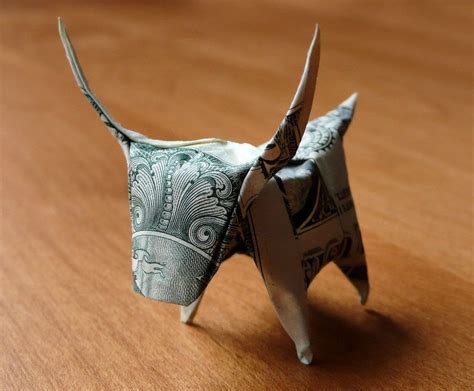 Dollar Origami Longhorn Steer | Dollar origami, Dollar bill origami ...