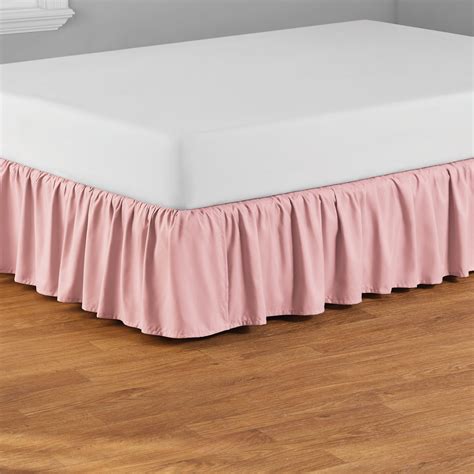 Your Zone Ruffled Microfiber Bed Skirt, Pink, Twin - Walmart.com