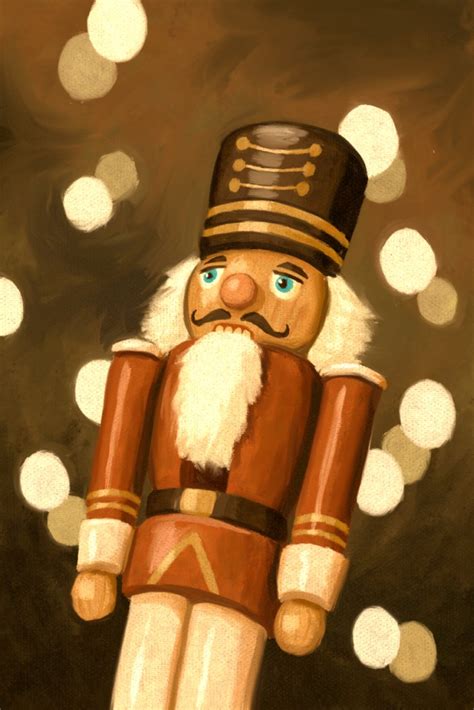 Nutcracker, Christmas Oil Painting (12x18 Wall Art Poster, Room Decor ...