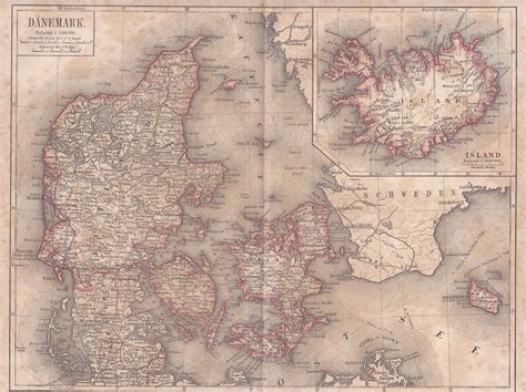 1875 Political Map of DENMARK the KATTEGAT Also a Section - Etsy ...