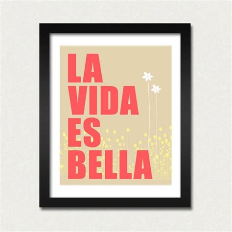 Items similar to La Vida es Bella, Life is beautiful, Spanish Poster ...