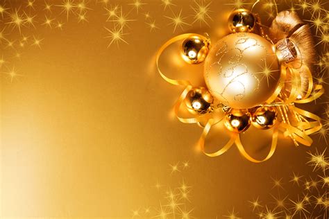 Photo Christmas Gold color Balls Holidays 5616x3744