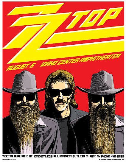 ZZ Top Tour Poster by Jefferson Wood | Music concert posters, Tour ...