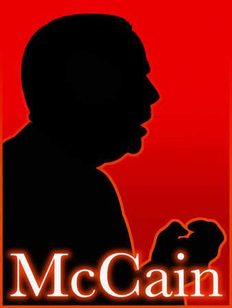 Stock Illustration - Silhouette profile of John McCain