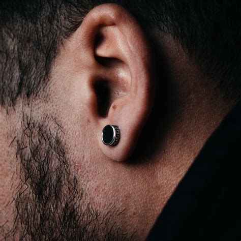 Mens Earrings Mens Stud Earrings Black Stud Earrings 6mm - Etsy UK