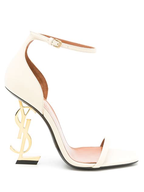 Saint Laurent Opyum 100mm YSL Heel Sandals | Neutrals | FARFETCH AO