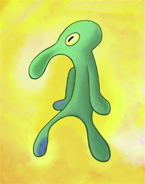 Squidward #1 Painting by Spongebob - Fine Art America