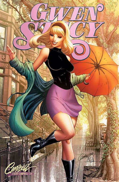 Gwen Stacy #1 Four Seasons cover - Spring by J. Scott Campbell, colours ...