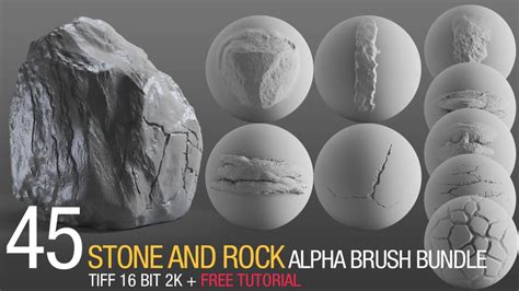 stone and rock alpha brush bundle - mgh3d