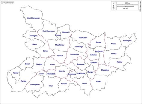 Bihar free map, free blank map, free outline map, free base map outline ...