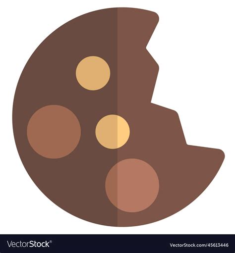 Crispy bitten delicious chocolate cookie Vector Image