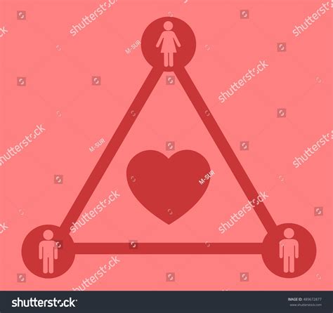 Love Triangle Violation Monogamy Cheating Infidelity Stock Vector ...