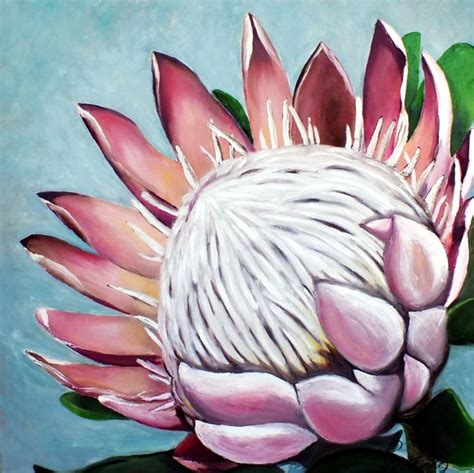 King Protea, Protea art, Protea painting, Oil painting by Carina van ...