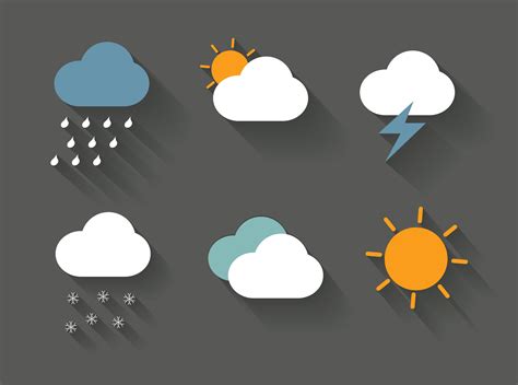 weather icons vector | Weather icons, Flat design icons, Icon design