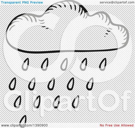 Clipart of a Sketched Dark Gray Rain Cloud - Royalty Free Vector ...