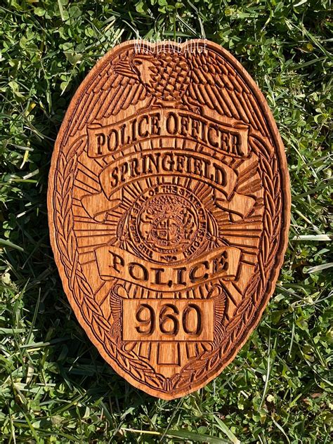 Springfield MO Personalized Wooden Police Badge // Springfield | Etsy