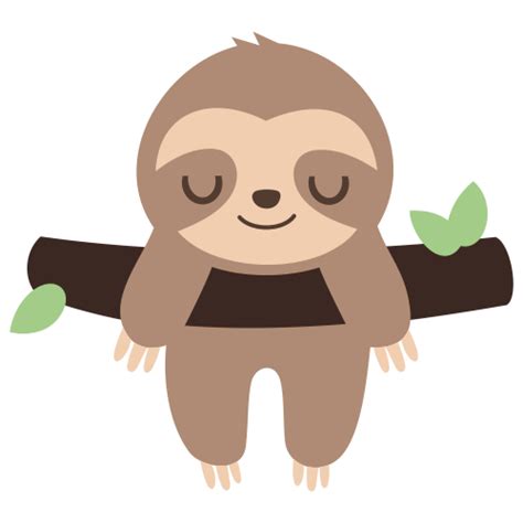 Sloth Sleeping On Tree Branch SVG | Cute Sloth Svg | Baby Sloth Svg ...