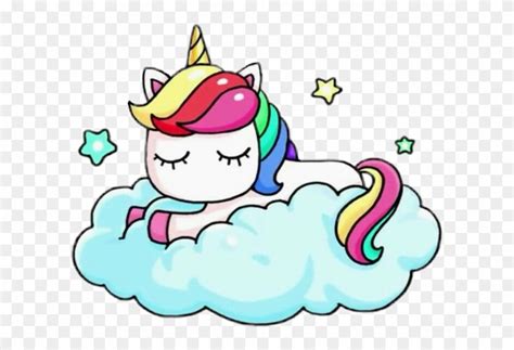 Download Unicorn Sleep Cloud Rainbow Kawaii - Draw So Cute Unicorn On A ...