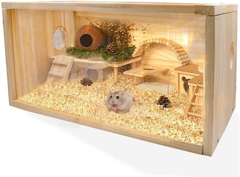 Buy Rubor Wooden Hamster Cage Mice and Rat Habitat Small Animal Habitat ...