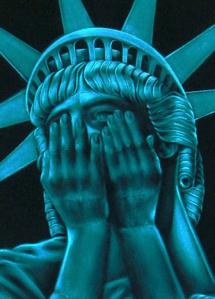 Statue of Liberty Crying, "Liberty in Crisis" Original Oil Painting on ...