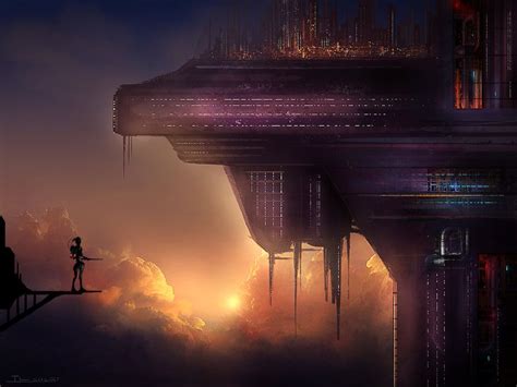 sky city by TerryLH on deviantART | Futuristic city, Sci fi concept art ...