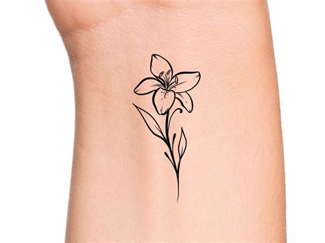 Lily Flower Temporary Tattoo / Floral Tattoos - Etsy