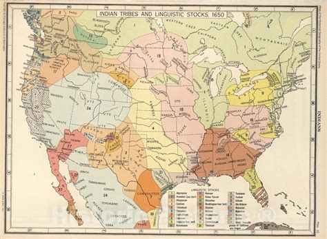 Historic Map : Plate 33. Facsimile Cartography 1492-1867. Indian Tribes ...