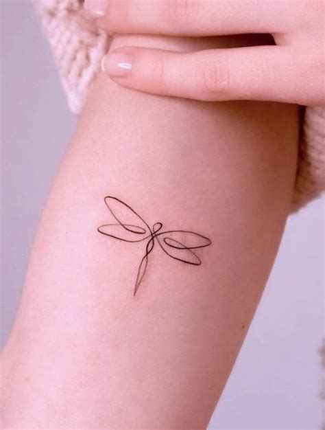 Simple Black Dragonfly Tattoo