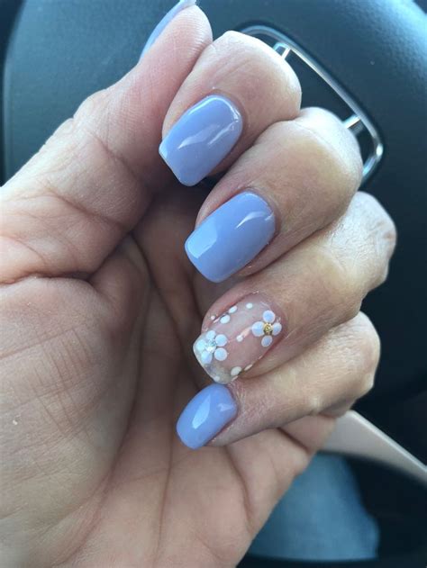 Perfect Periwinkle Gel Nails with Accent | Periwinkle nails, Purple ...