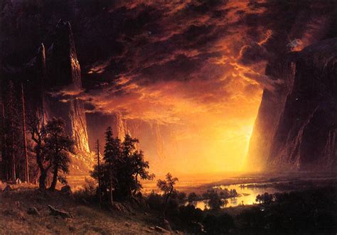 Sunset in the Yosemite Valley Painting | Albert Bierstadt Oil Paintings