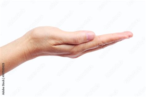 empty hand holding object isolated on white background. Stock Photo ...