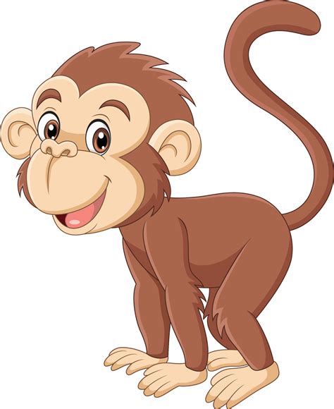 Cute little monkey cartoon on white background 15219825 Vector Art at ...