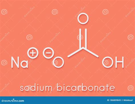 Sodium Bicarbonate Baking Soda, Chemical Structure. Skeletal Formula ...