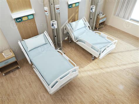 Top view of hospital recovery room with beds.3d rendering 8028229 Stock ...