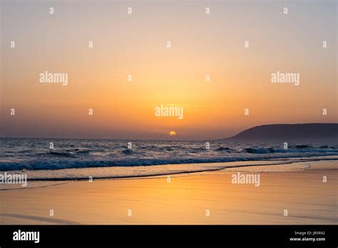 Beach at sunset, Agadir Morocco Stock Photo - Alamy