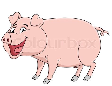 Smiling pig cartoon | Stock vector | Colourbox