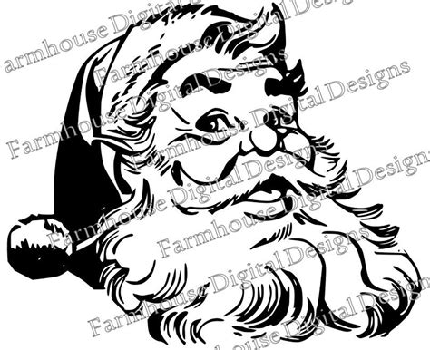 Santa 1 .SVG/.DXF/.PNG for Use W/ Silhouette Studio and Other - Etsy