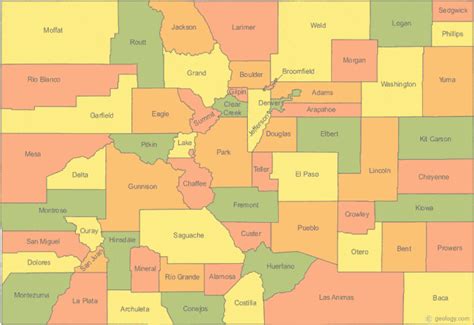 Colorado State Map With Counties And Cities - Printable Map